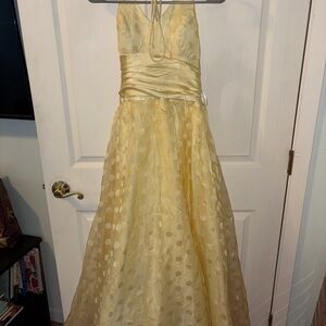 Elegant Yellow Polka Dot Dress